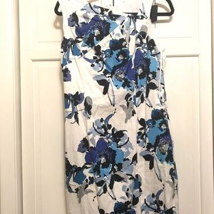 White, blue & black dress